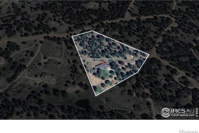 849 Mountain Meadows Rd, Boulder, CO 80302 - map / location with property boundaries highlighted