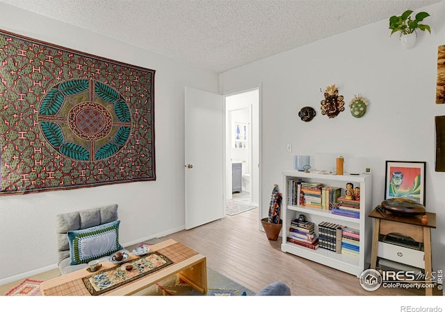 1113 Elysian Field Dr Unit A, Lafayette, CO 80026 - living area featuring a textured ceiling and wood finished floors