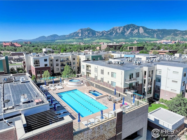 3601 Arapahoe Ave Unit 304, Boulder, CO 80303 - bird's eye view of a mountainous background and a pool