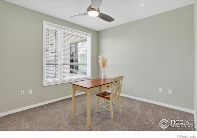 3601 Arapahoe Ave Unit 304, Boulder, CO 80303 - carpeted office space featuring baseboards and ceiling fan