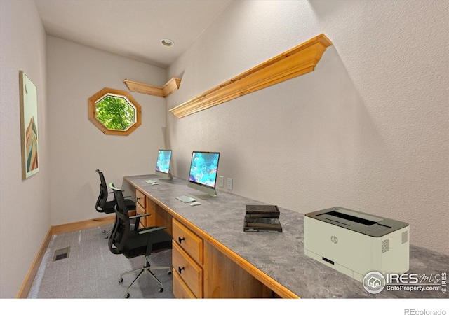 8416 Starfish Ct, Windsor, CO 80528 - carpeted office space with built in desk and baseboards