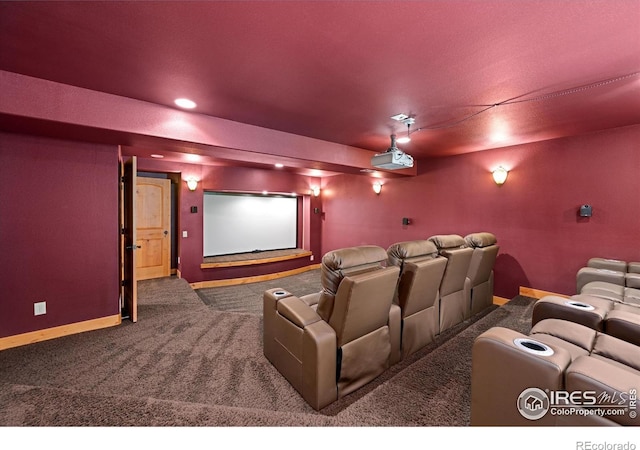 8416 Starfish Ct, Windsor, CO 80528 - cinema with carpet floors and recessed lighting