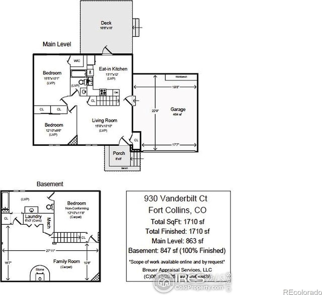 930 Vanderbilt Ct, Fort Collins, CO 80525 - view of property floor plan