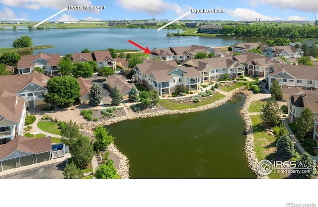 4905 Hahns Peak Dr Unit 202, Loveland, CO 80538 - aerial view of residential area featuring a nearby body of water
