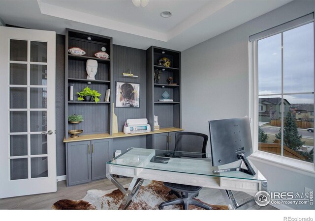 12917 Fox St, Westminster, CO 80234 - office space featuring light wood finished floors and a tray ceiling