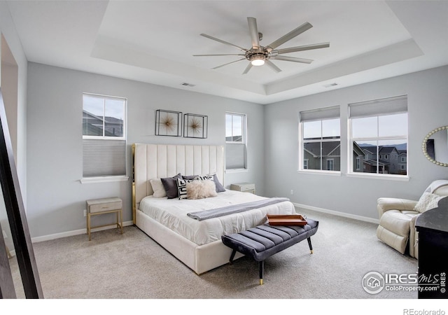 12917 Fox St, Westminster, CO 80234 - bedroom with a raised ceiling, carpet, and a ceiling fan