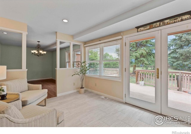 412 Terry Point Dr, Fort Collins, CO 80524 - living area with a chandelier, recessed lighting, and light wood finished floors