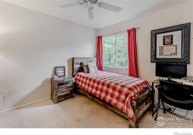 8367 Devinney St, Arvada, CO 80005 - carpeted bedroom featuring a ceiling fan