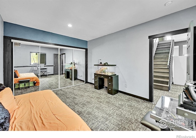 1424 Sheep Ridge Rd, Fairplay, CO 80440 - carpeted bedroom featuring a closet and recessed lighting