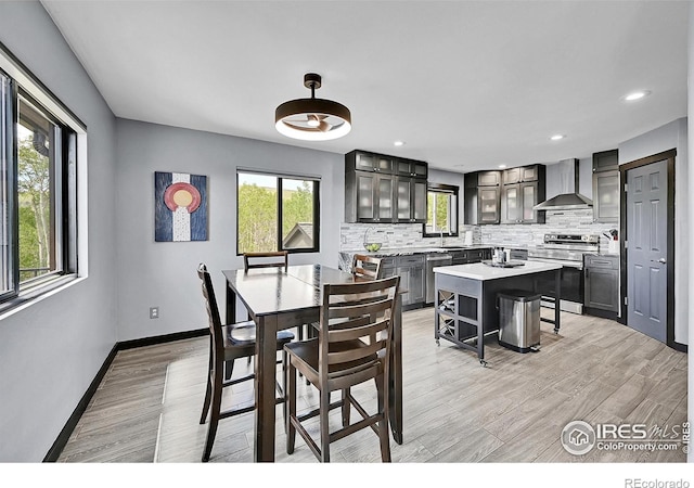 1424 Sheep Ridge Rd, Fairplay, CO 80440 - dining room with plenty of natural light, light wood-type flooring, and recessed lighting