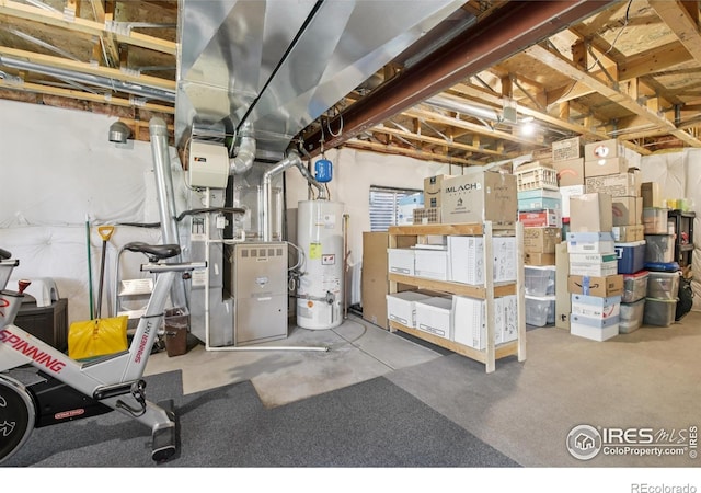 2608 E 132nd Ave, Thornton, CO 80241 - unfinished basement with gas water heater and heating unit