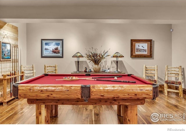 37021 Kingfisher Ct, Severance, CO 80550 - playroom with pool table and wood finished floors