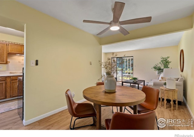 705 E Drake Rd Unit 40, Fort Collins, CO 80525 - dining room featuring light wood-style floors and ceiling fan