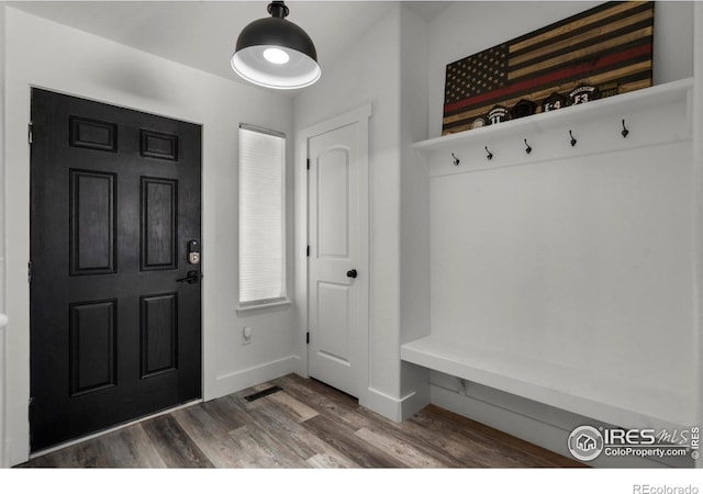 452 Mt Sherman Ave, Severance, CO 80550 - mudroom with wood finished floors and baseboards