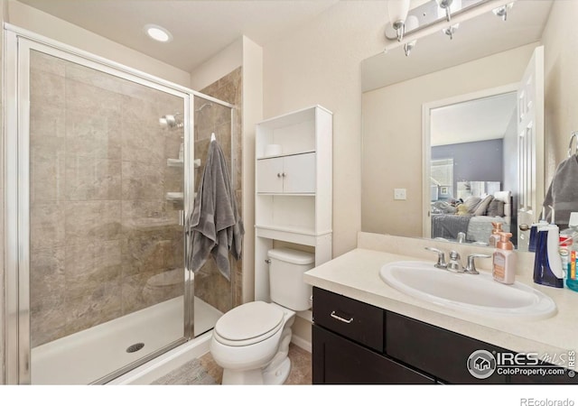 6504 Zimmerman Lake Rd, Timnath, CO 80547 - full bathroom with ensuite bath, vanity, and a stall shower