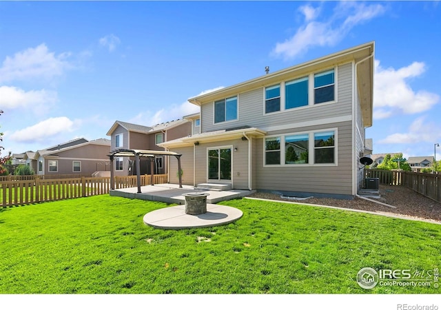 6504 Zimmerman Lake Rd, Timnath, CO 80547 - back of property with a patio, a fenced backyard, and a residential view