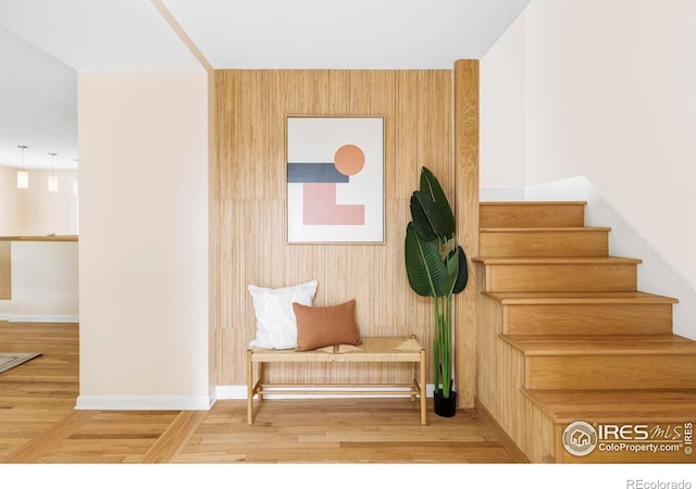 2085 Alpine Dr, Boulder, CO 80304 - stairway with wood finished floors and baseboards