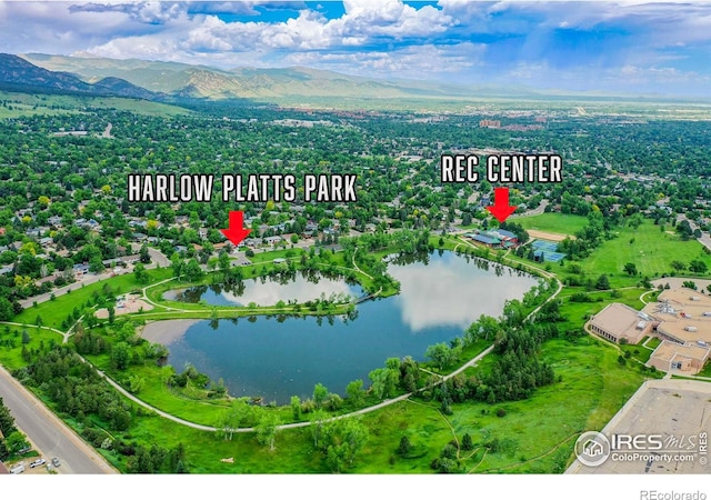 1590 Findlay Way, Boulder, CO 80305 - bird's eye view of a water and mountain view