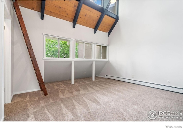 1731 Springmeadows Ct Unit A, Fort Collins, CO 80525 - unfurnished bedroom featuring carpet, a baseboard radiator, and wood ceiling