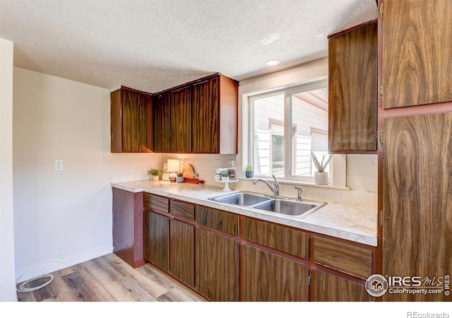 1343 E 7th St Unit 1, Loveland, CO 80537 - kitchen featuring light wood-style flooring, light countertops, and a textured ceiling