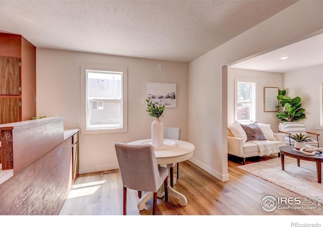 1343 E 7th St Unit 1, Loveland, CO 80537 - dining room with light wood-type flooring and a textured ceiling