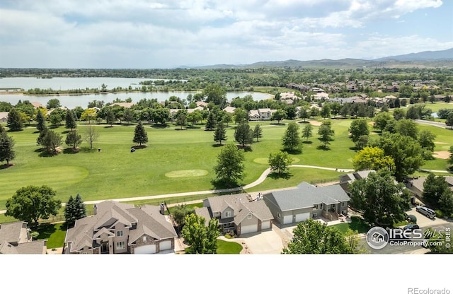 5072 Saint Andrews Dr, Loveland, CO 80537 - aerial view of residential area with a water and mountain view and a local golf course