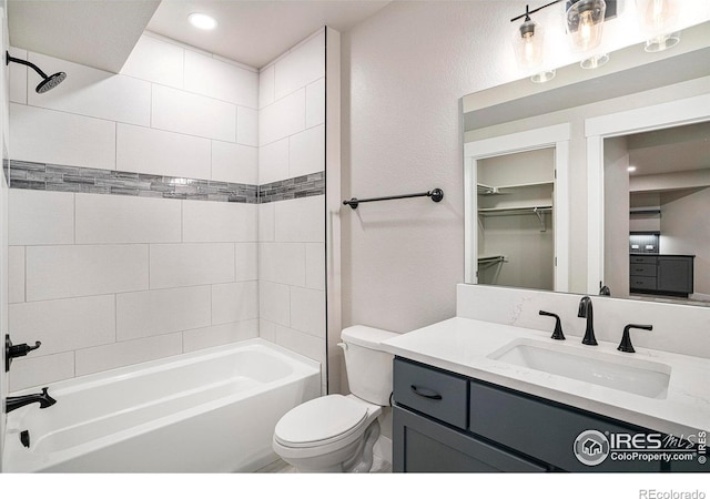 1550 Harebell St, Berthoud, CO 80513 - full bath featuring vanity, shower / washtub combination, and recessed lighting
