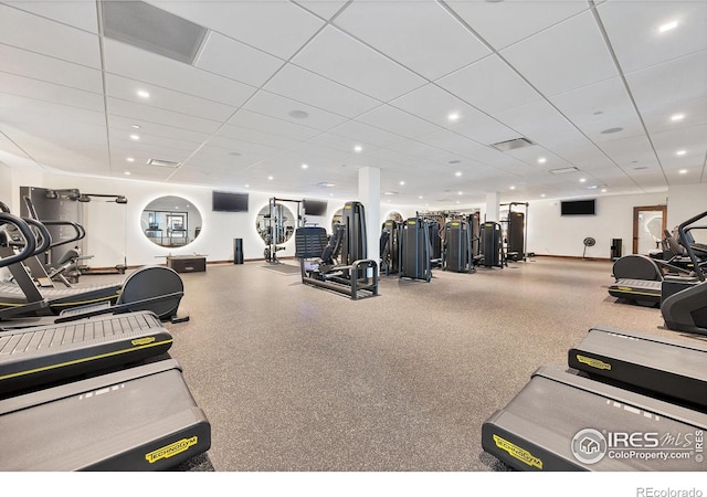 1550 Harebell St, Berthoud, CO 80513 - workout area with a drop ceiling