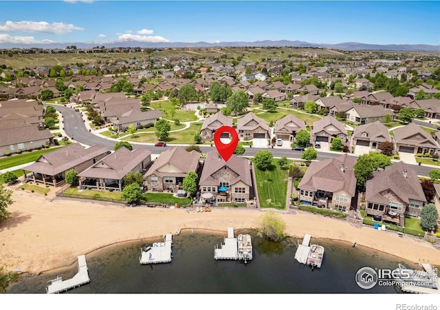 2055 Vineyard Dr, Windsor, CO 80550 - aerial view of residential area featuring a water and mountain view