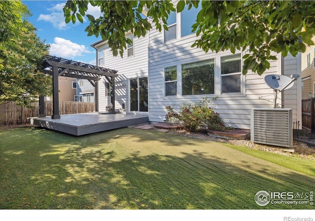 2133 Katahdin Dr, Fort Collins, CO 80525 - rear view of house with a deck and a pergola