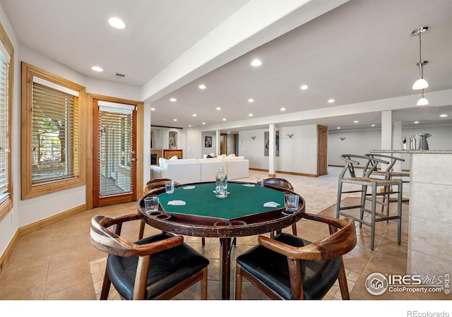 14601 Akron St, Brighton, CO 80602 - playroom featuring recessed lighting and light tile patterned floors