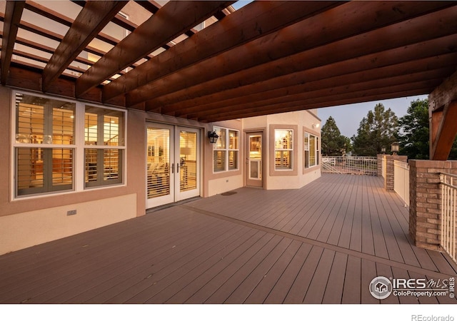 14601 Akron St, Brighton, CO 80602 - deck with french doors and a pergola