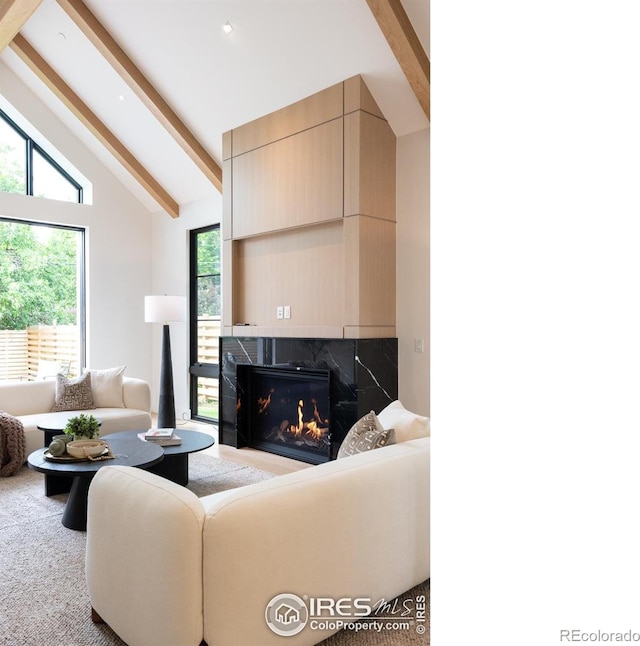 640 Iris Ave, Boulder, CO 80304 - carpeted living room with a high end fireplace