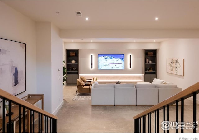 640 Iris Ave, Boulder, CO 80304 - living room featuring concrete floors and recessed lighting