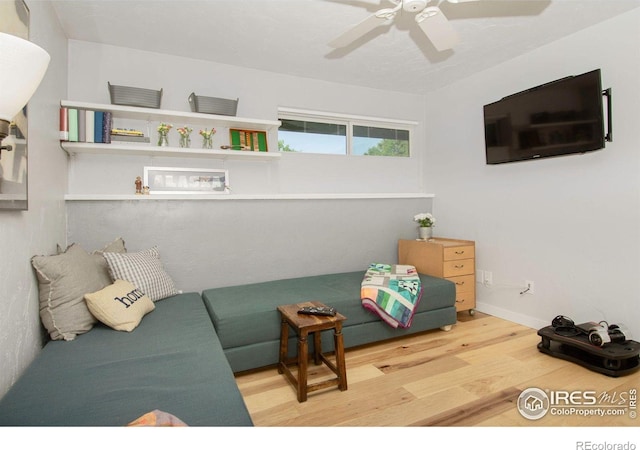 2636 Juniper Ave Unit 1, Boulder, CO 80304 - living room with wood finished floors and a ceiling fan