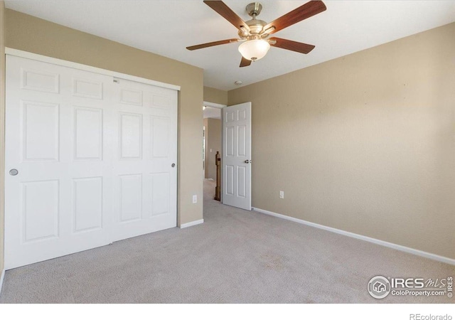 17216 E Trailmaster Dr, Parker, CO 80134 - unfurnished bedroom with carpet flooring, a closet, and ceiling fan
