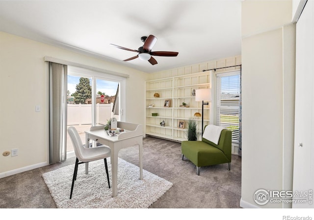 40 Walter Way, Broomfield, CO 80020 - carpeted home office with ceiling fan and built in features
