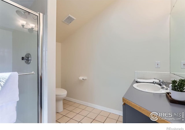 725 Union Ave, Boulder, CO 80304 - bathroom featuring vanity, tile patterned flooring, and a shower stall