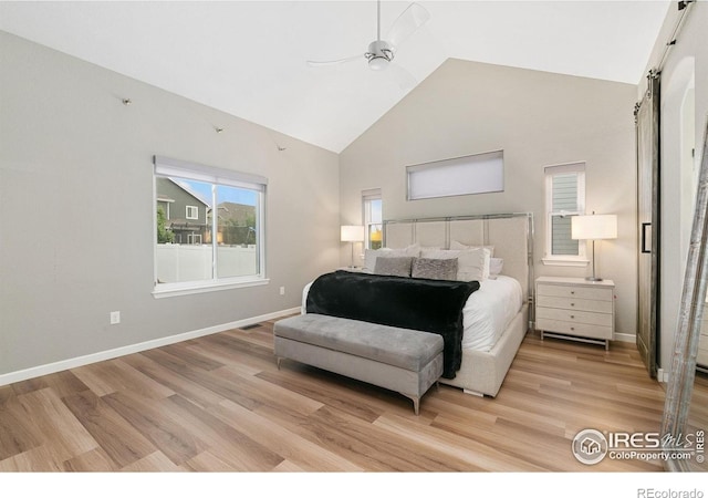 641 Babine Ct, Windsor, CO 80550 - bedroom featuring high vaulted ceiling and light wood-style floors