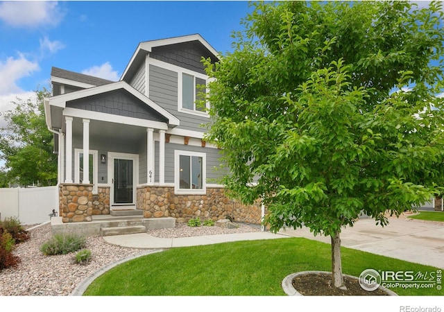 641 Babine Ct, Windsor, CO 80550 - view of front facade with stone siding