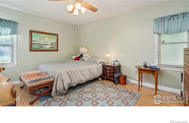 1817 15th Ave, Greeley, CO 80631 - bedroom featuring light wood-type flooring and ceiling fan