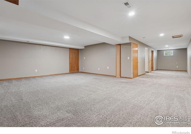 2217 Waylon Dr, Johnstown, CO 80534 - basement featuring recessed lighting and light carpet