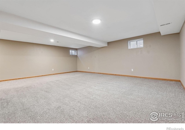 2217 Waylon Dr, Johnstown, CO 80534 - basement featuring carpet flooring, healthy amount of natural light, and recessed lighting