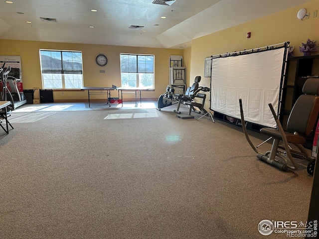 1238 Finch St, Loveland, CO 80537 - workout room featuring carpet floors and recessed lighting