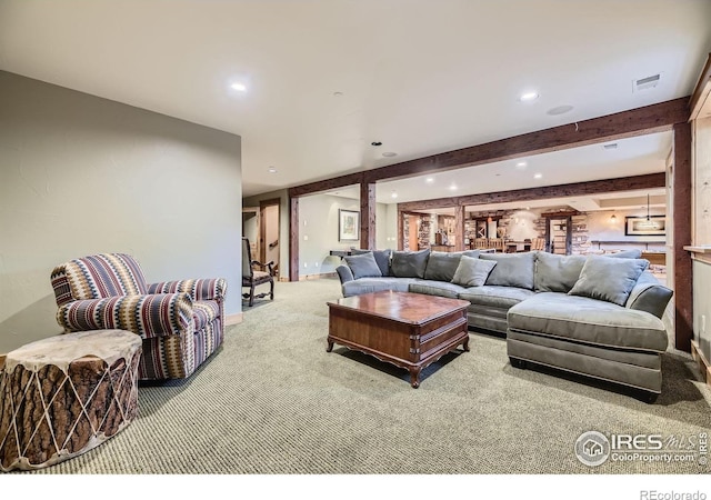 8576 Niwot Meadow Farm Rd, Niwot, CO 80503 - living area featuring carpet flooring and recessed lighting