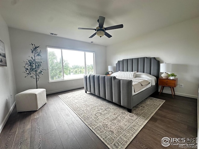 702 Cairnes Dr Unit B4, Fort Collins, CO 80524 - bedroom with dark wood-style floors and a ceiling fan