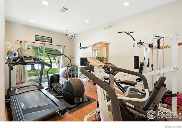 530 Mohawk Dr Unit 73, Boulder, CO 80303 - gym featuring wood finished floors and recessed lighting