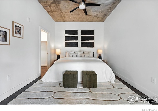 3401 Arapahoe Ave Unit 420, Boulder, CO 80303 - bedroom featuring wood finished floors and a ceiling fan