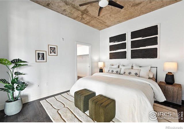 3401 Arapahoe Ave Unit 420, Boulder, CO 80303 - bedroom featuring wood finished floors and ceiling fan