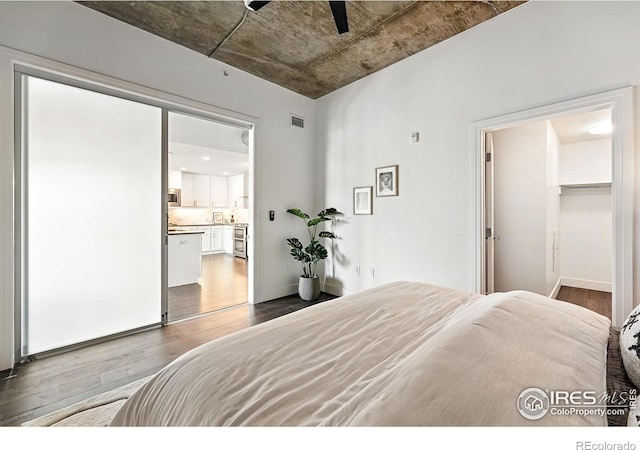 3401 Arapahoe Ave Unit 420, Boulder, CO 80303 - bedroom with wood finished floors and a spacious closet